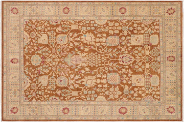 handmade Traditional Kafkaz Chobi Ziegler Brown Beige Hand Knotted RECTANGLE 100% WOOL area rug 8 x 10
